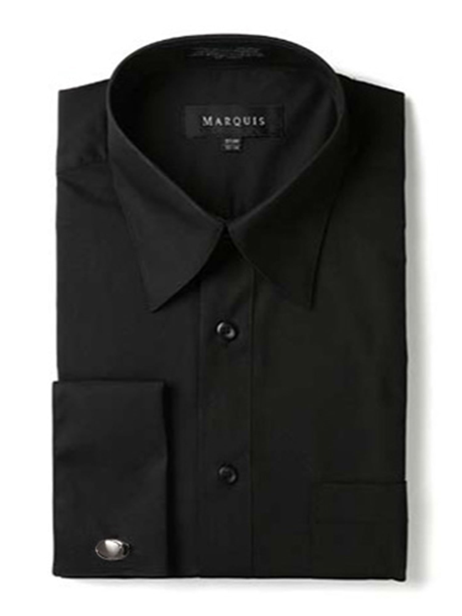 Marquis Marquis Men's Slim Fit French Cuff Dress Shirt Cufflinks Included