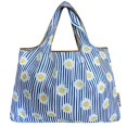 thumbnail image 3 of Wrapables Large Foldable Tote Nylon Reusable Grocery Bags, Sprig, 3 of 6
