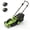 green, variant on 17" Cord-Free Electric Lawn Mower, 2x20V 4.0Ah Batteries - Brushless Motor - 2-in-1 Bagging & Mulching - Walk-Behind Push Mower with Charger