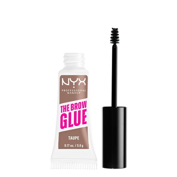 NYX Professional Makeup The Brow Glue, Extreme Hold Tinted Eyebrow Gel, Taupe