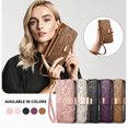thumbnail image 6 of Decase Anti-Scratch PU Leather Wallet Case Compatible with Samsung Galaxy S24 FE,Shockproof Magnetic Buckle Hybrid Case Cover with Zipper Pocket Credit Card Slot Cash Slot Wrist Strap Lanyard,Brown, 6 of 12