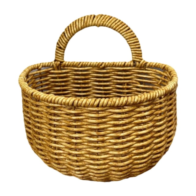 Cesta de almacenamiento de ratán de imitación Cesta de almacenamiento colgante Organizador de almacenamiento de colgantes de pared rústica para frutas M