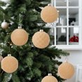 thumbnail image 5 of 25 Pcs 2.36" Claret Flocked Christmas Ornaments Set – Velvet Texture Christmas Tree Balls, Vintage Holiday Decor for Tree, Wreath & Home, Khaki, 5 of 7