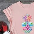 thumbnail image 4 of YWDJ Sunglasses for Women Fashion Women O-Neck Printing Loose Casual Pineapple Glasses T-shirt Tops Pink XL, 4 of 5