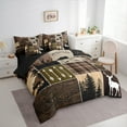 thumbnail image 4 of Homewish Jungle Animal Deer R 7-Piece Twin Bedding Sets,Woodland Animal Bedding Comforter Set,Brown Black Sheet Sets For Men Women,Microfiber Bedroom Decor Reversible, 4 of 9