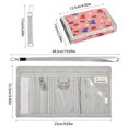 thumbnail image 3 of Cloth Wallet with Lanyard & Multiple Compartments Fashion Purse Zipper Clutch Bag for Cash Cards Coins Bows and Strawberries Pattern, 3 of 5