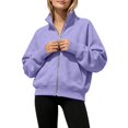 thumbnail image 6 of Ruyang Kids Zip Up Hooded Sweatshirt Long Sleeve Jacket Pockets Loose Coat Fall Warm Outerwear for Girls, 6 of 7