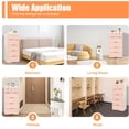 thumbnail image 6 of 5 Layer Plastic Storage Drawers with 6 Drawers Pink Closet Drawers Dresser Organizer Unit Clothes Storage Bins with Casters Home Bedroom Storage Cabinet Large-Capacity Cabinet, 6 of 14