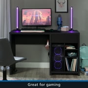 Mainstays Westley Adjustable Shelf Desk with Gaming Headphone Hook and Cable Management, Black Finish