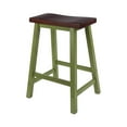 thumbnail image 1 of Satori Saddle Seat Counter Stool, Rustic Green and Walnut, 1 of 4