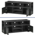 thumbnail image 3 of ModFusion High Gloss Black TV Stand, 55-Inch, with LED Lights, Adjustable Shelves, and Cable Management, Rectangular Shape, Dark Wood Tone, 3 of 7