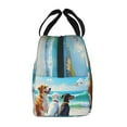 thumbnail image 4 of Portable Lunch Bag Insulated Beagle Dogs On Beach Illustration Lunch Box Reusable Tote Bag Unisex for Work, Travel, Picnic, Office, Camping, Hiking, Picnic, Beach, 4 of 7