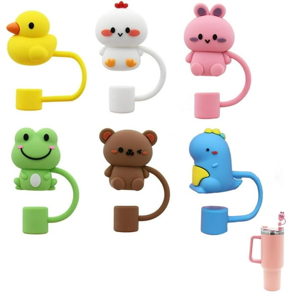 6 Pcs Straw Covers for Stanley Cup 40-30 oz, 0.4 inches Silicone Straw Cover Caps, Stanley Cups Accessories, Dust-proof and leak-proof