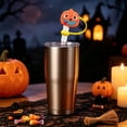 thumbnail image 5 of 10Pcs Halloween Straw Cover Cap, Pumpkin Ghost Straw, Reusable Cute Ghost Drinking Straw Topper Accessories, Portable Protector Plugs Decorations Gifts for Party Halloween, 5 of 7