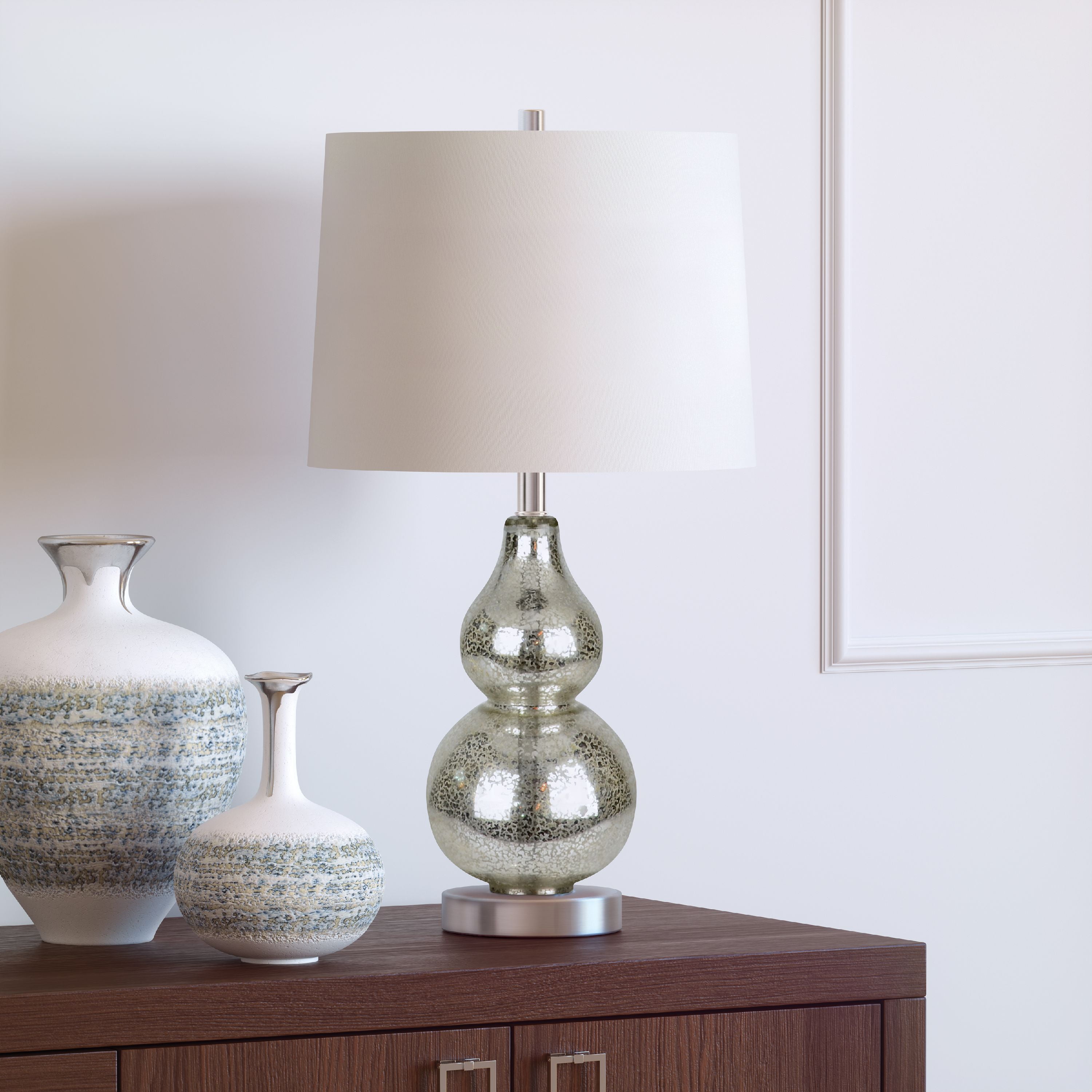 Katrina Petite Glam Double Gourd Table lamp in Mercury ...