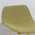 thumbnail image 6 of JERFIT Mid-Century Modern Bar Stools Set of 2, Acid Green Upholstered Counter Height Stools with Back, Bentwood Legs & Chrome Footrest, 6 of 7
