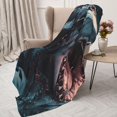 thumbnail image 3 of Gaeub Wave Chain Shark Print Flannel Throw Blanket, Home Fleece Throw Blanket for Couch or Bed,Decorative Blankets,Lightweight Fuzzy Flannel Blanket-60"x50", 3 of 6