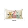 thumbnail image 3 of EGNMCR Easter Floral Garland Bunny Throw Pillow Cover, 12 x 20 Inch Spring Rabbits Holiday Cushion Case Decoration for Sofa Couch - Spring/Summer, 3 of 8