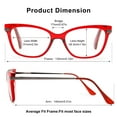 thumbnail image 3 of Madison Avenue 2 Pack Cateye Reading Glasses for Women, Fashion Readers with Comfort Spring Hinge(Black/Red), 3 of 6