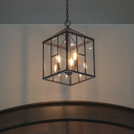 1930s Metal - Addison Metal and Glass 3-Light Lantern Pendant
