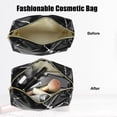 thumbnail image 3 of Unique Bargains Makeup Bag Marble Cosmetic Travel Bag Make Up Brush Organizer Bag Storage for Women Black 7"x3"x4", 3 of 6