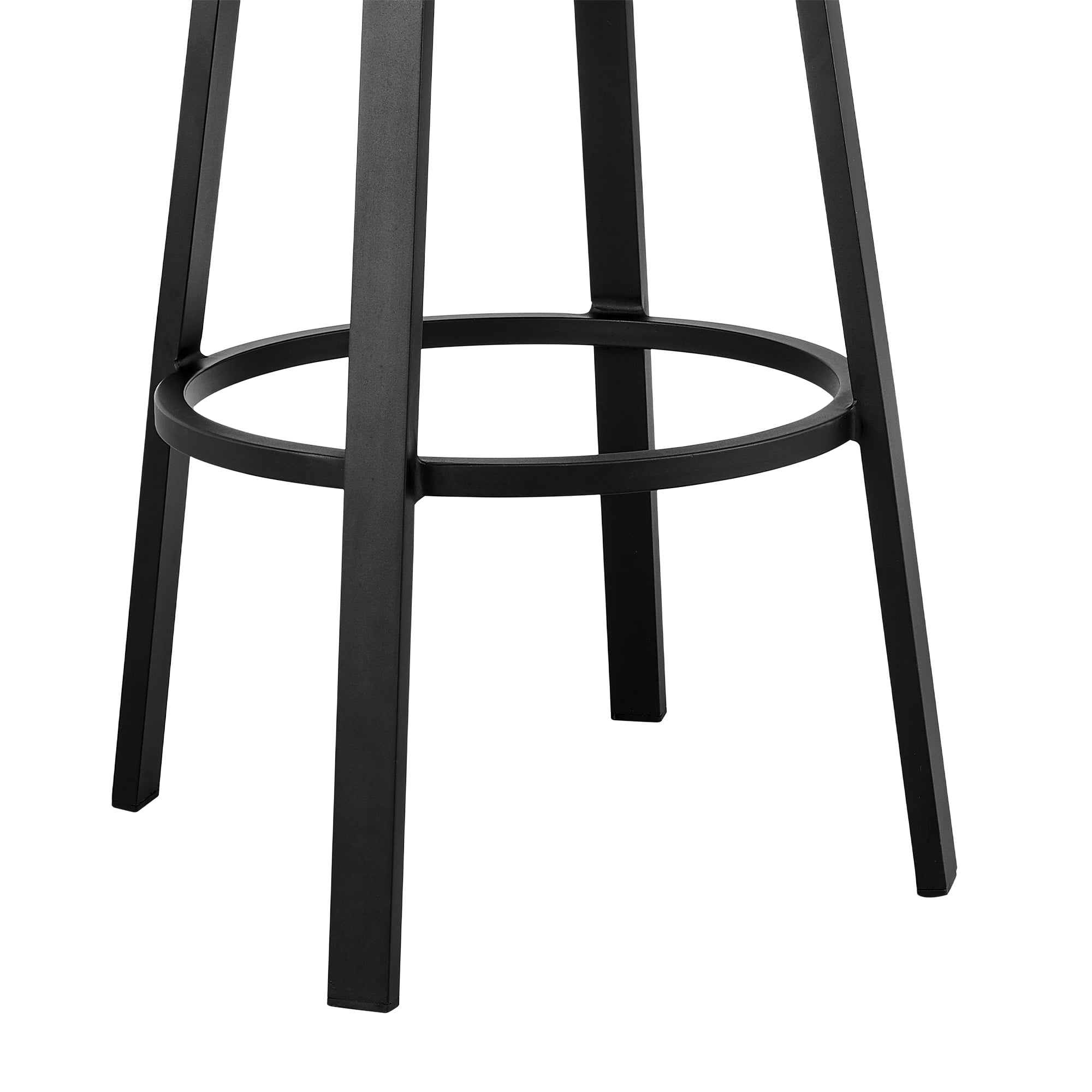 Armen Living Encinitas 30" Aluminum Outdoor Swivel Bar Stool in Dark Gray/Black