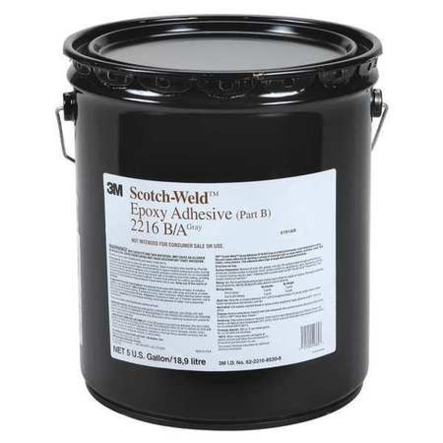 3M 2216 Epoxy Adhesive, Pail, 5 gal, Gray, 12 hr