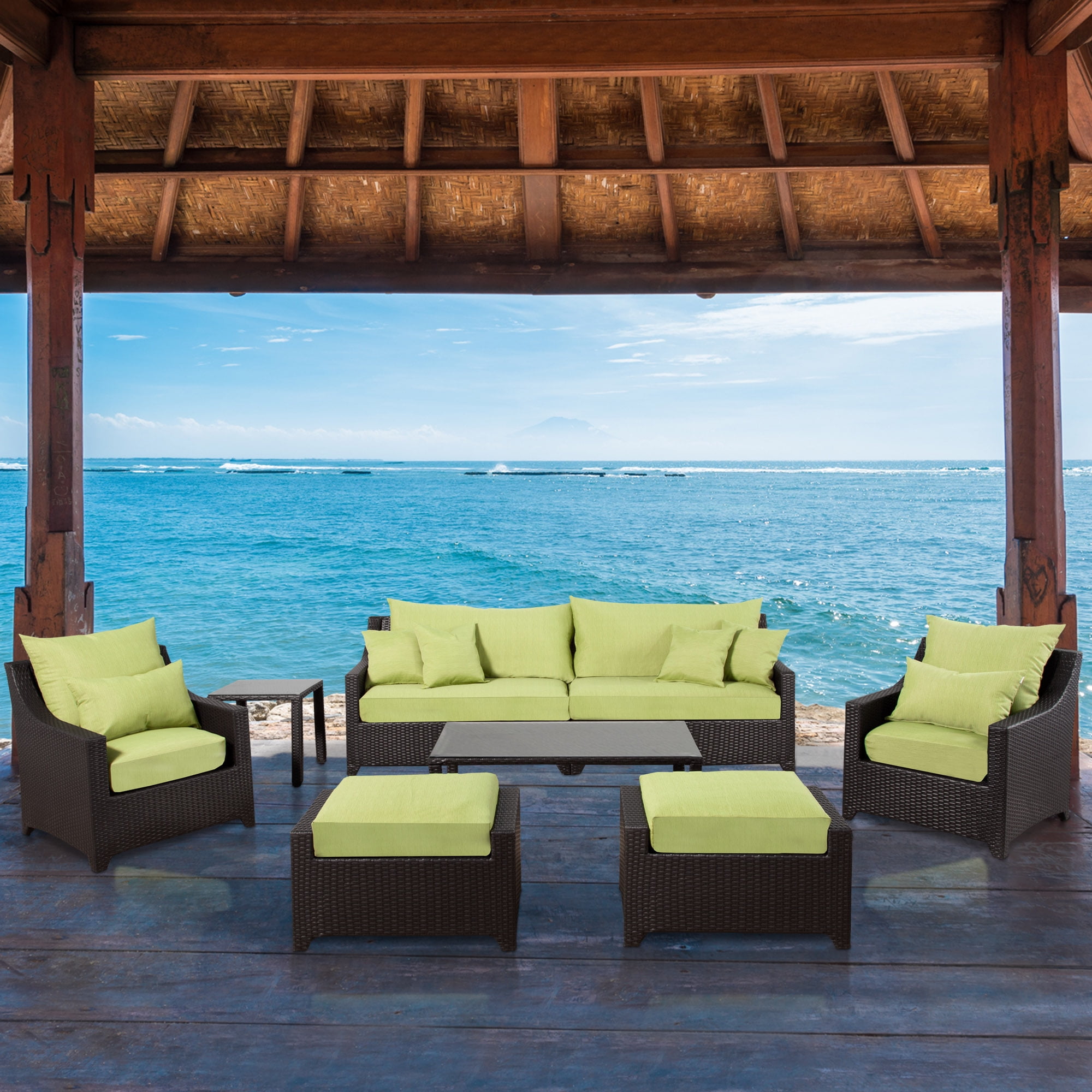 Outdoor Sectional Sofa Rattan Wicker Patio Furniture Set Deep Seating 8