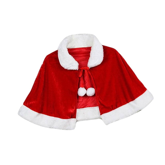 Wosthever Capa de terciopelo que no destiñe para Navidad, disfraz de Papá Noel, capa de terciopelo Coral de textura suave, Navidad Kits de decoración para fiestas Capa Adulto Adulto