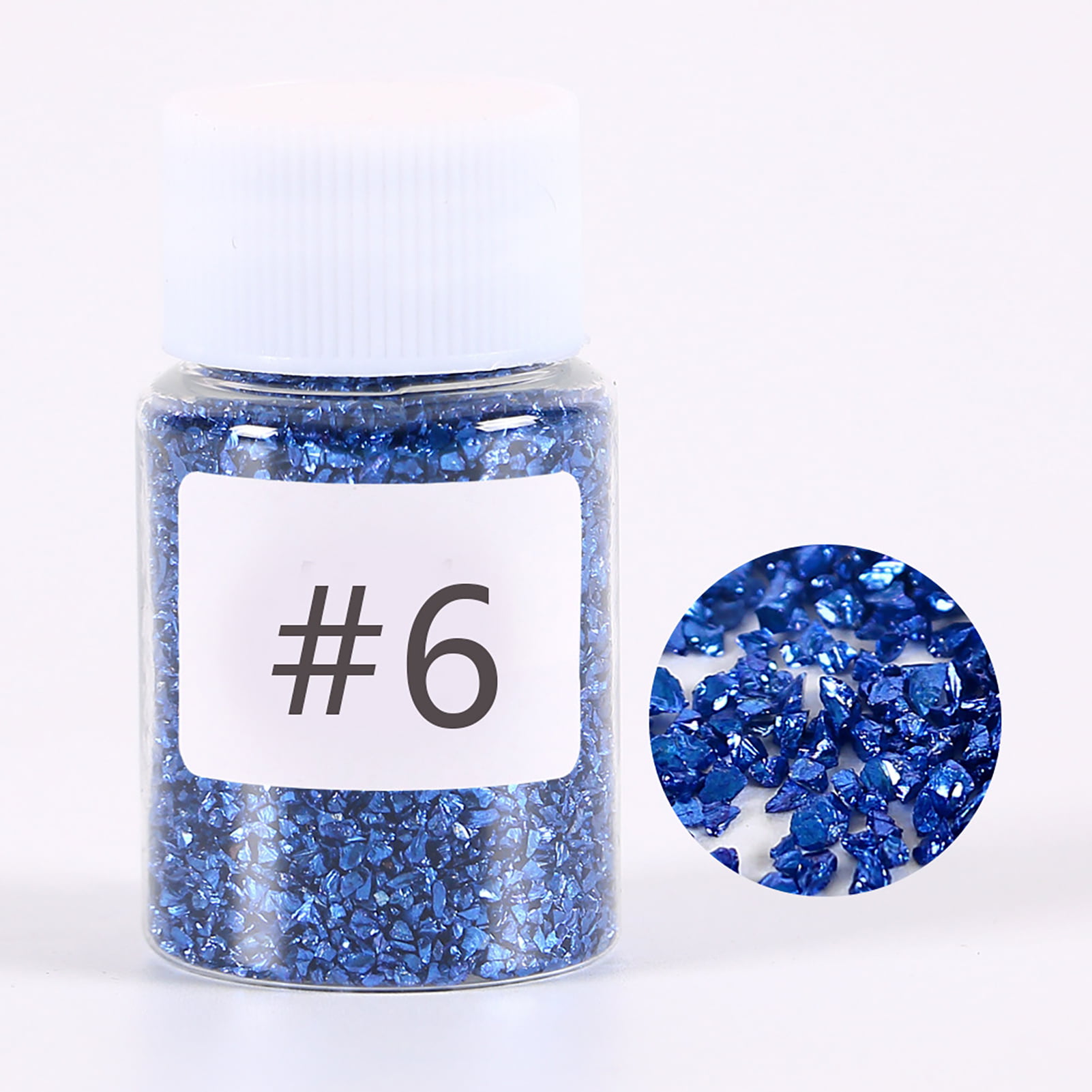 Syedra Crushed Glass for Crafts, Resin Art,Set of 3, Crushed Colored Pieces  3-6mm 1LB (Blue)