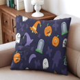 thumbnail image 3 of Halloween Throw Pillow Cases Happy Halloween Spider Bat Pillow Cases Sofa Bed Throw Cushion Cover for Home Office Halloween Decor,16x16 Inch (2Pcs), 3 of 6