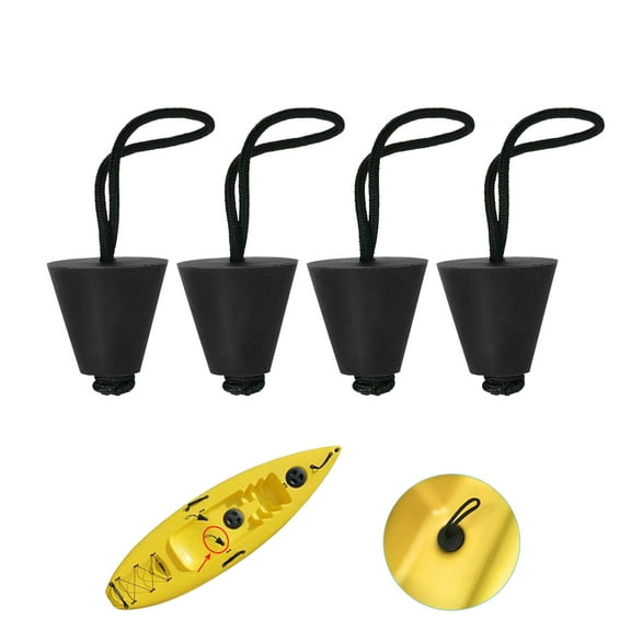 OWSOO 4 Pieces Universal Kayak Scupper Plugs Drain Holes Stopper Bung (Fit All Major Brands)