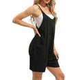 thumbnail image 4 of Coduop Women's Casual Sleeveless Jumpsuit V Neck Loose Short Playsuit with Pockets, 4 of 6