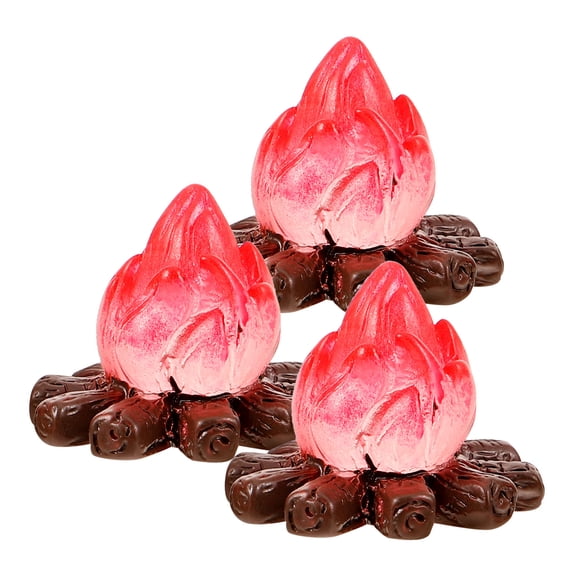 Raindrops Miniature Bonfire Dollhouse Resin Decoration Yard Atmosphere 3pcs