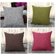 thumbnail image 2 of Solid Color Cotton Linen Pillow Case Simple Style Home Decor Cushion Covers Throw Pillow Cover, 2 Pcs 50*50cm Purple, 2 of 6