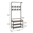 Oyang Hall Tree, Entryway Bench with Coat Rack and Shoe Storage, 3Tier Storage Shelf and 8