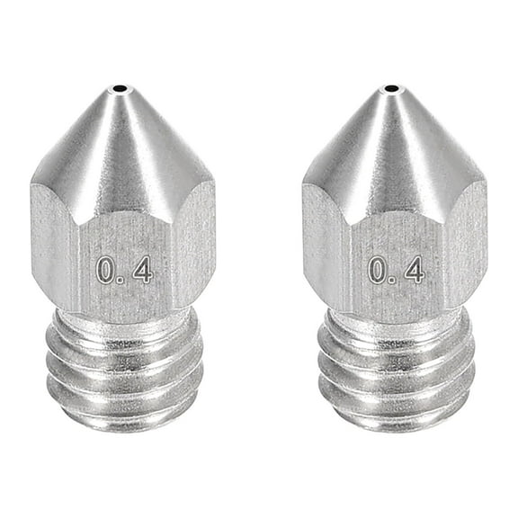 0.4mm 3D Printer Nozzle, Fit for MK8 Extruder Head, for 1.75mm Filament Stainless Steel 2pcs