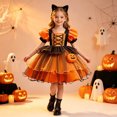 thumbnail image 2 of Auroural Girls Tulle Princess Dress Girls Witch Pumpkin Dress Puff Sleeve Lace Corset Princess for Party, 2 of 9