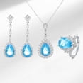 thumbnail image 2 of Diamond Earrings for Women Natural Aquamarine Color Treasure Zircon Jewelry for Her Birthday Christmas Gift, 2 of 5