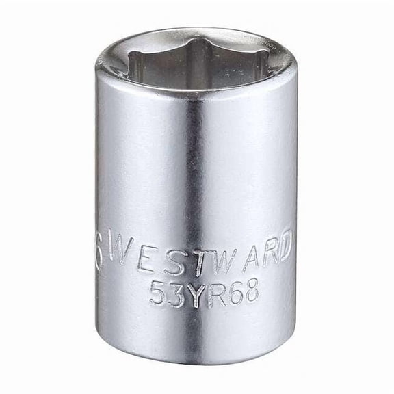 Westward Socket, Steel, Chrome, 7/16 in 53YR68