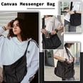 thumbnail image 5 of Canvas Messenger Bag Large Hobo Crossbody Bag with Multiple Pockets Casual Shoulder Tote Bag for Women and Men, 5 of 9