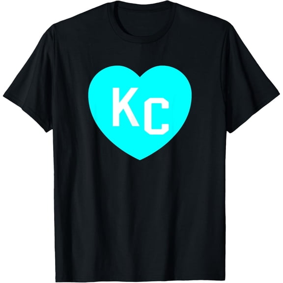 Teal KC Heart Cute Teal Kansas City Heart Teal KC Hometown T-Shirt