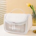 thumbnail image 1 of Bolsa curva esmerilada, bolsa de lavado con gancho portátil de gran capacidad, bolsa de almacenamiento multifuncional de PU, bolsa de almacenamiento simple para el cuidado de la piel, 1 of 6