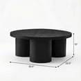thumbnail image 4 of Black Solid and Manufactured Wood Round Coffee Table with Durable Finish, 4 of 6