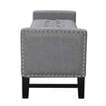 thumbnail image 5 of Mathias Light Grey Linen Storage Bench - Button Tufted, Silver Nailhead Trim, Multi Position, 5 of 8