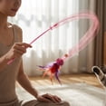 thumbnail image 4 of Cat Teaser Wand with Bell and Feather - Interactive Toy for Kittens and Cats, Self-Entertainment, Yellow - Pet Supplies for Indoor Cats, Playtime, Exercise, 4 of 4