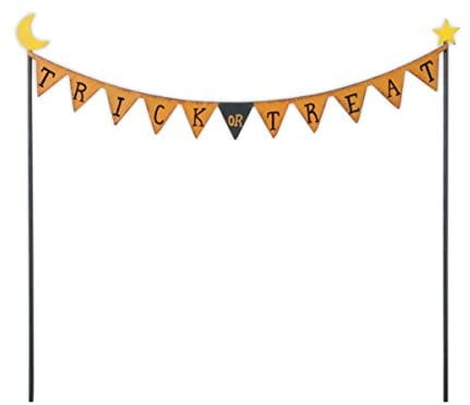 MW Studio M Halloween Decor- Miniature Trick Treat Metal Flag Banner