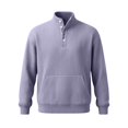 thumbnail image 4 of Men's Solid Sweatshirt Pit Strip Half Open Collar Casual Printed Sweatshirt for Fall Winter, 4 of 6