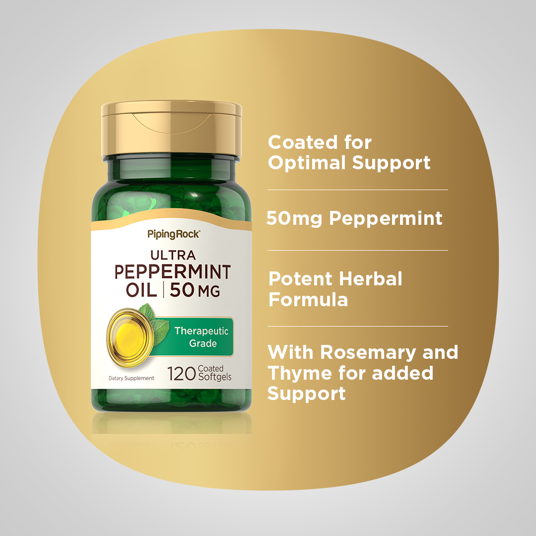 Peppermint Oil Softgels 50mg 120 Count By Piping Rock