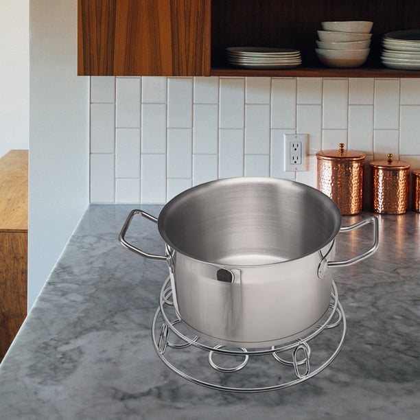 unbranded Rejilla Multiusos Para En Acero Inoxidable Soporte Resistente Para Wok Y Ollas Plateado